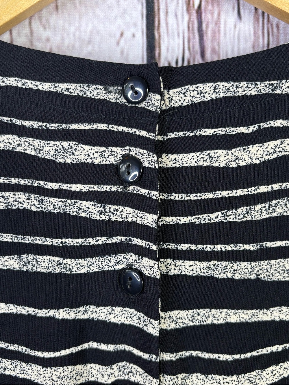 Vintage Rena Rowan for Saville Size 8 1980s Short Sleeve Blouse Black Cream - Picture 5 of 14